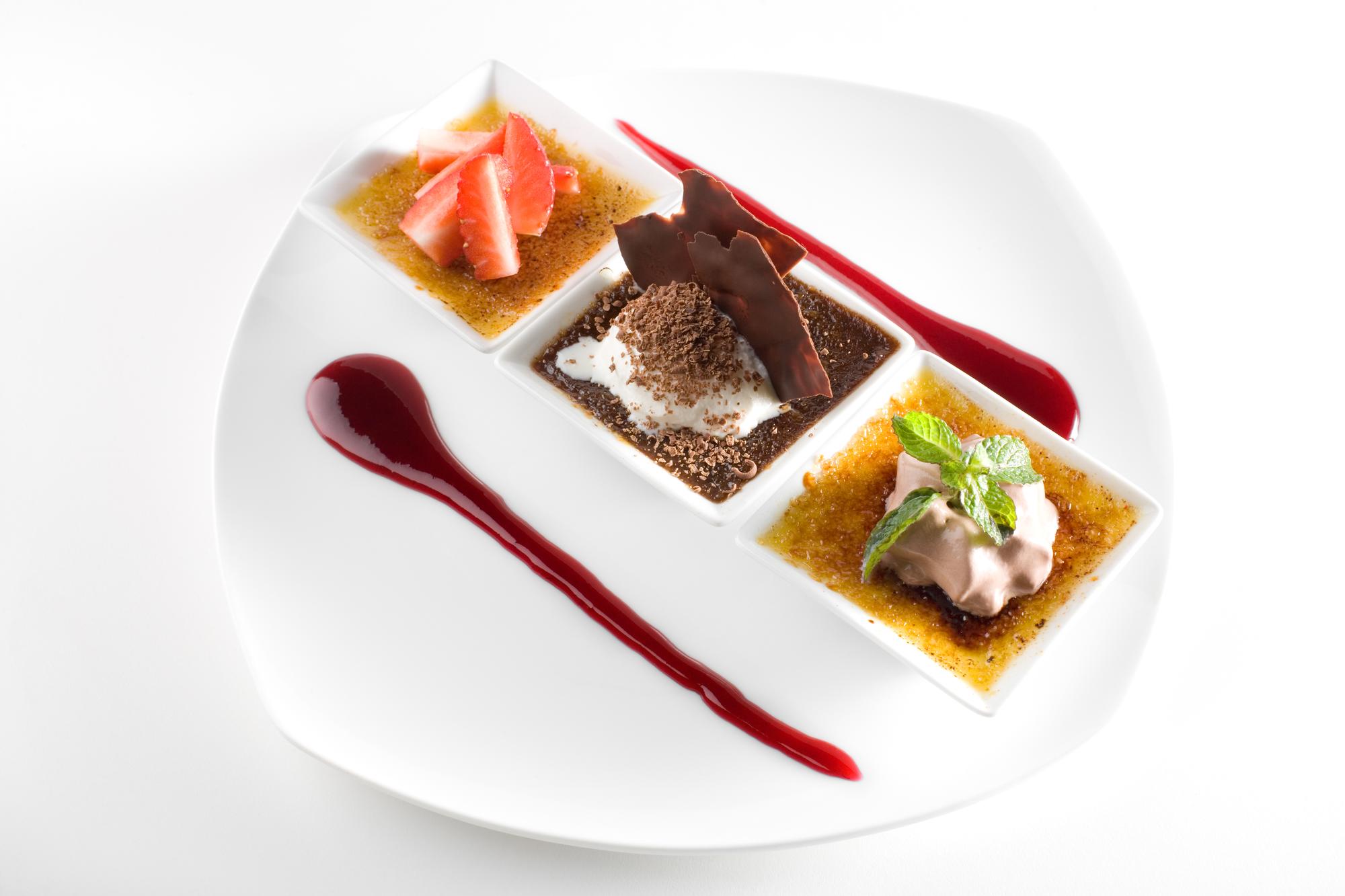Close-up of plated dessert